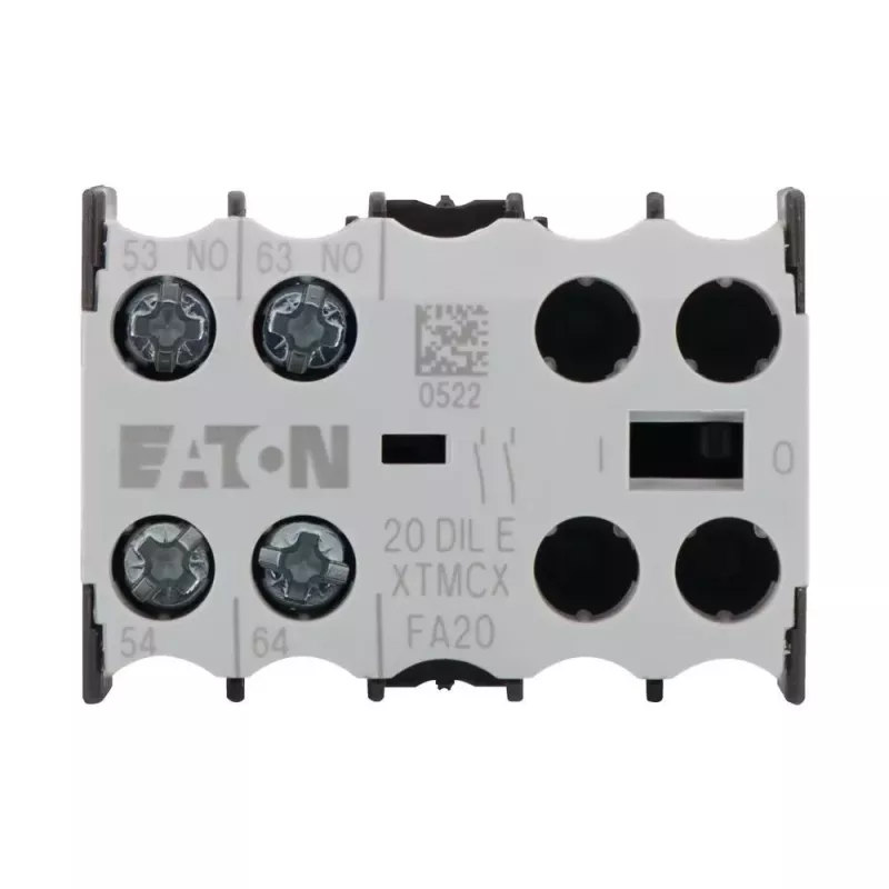 Eaton 20DILE bloque de contactos auxiliares, 45 x 86 x 58 mm, de -25 a 50 °C, negro/blanco 010208