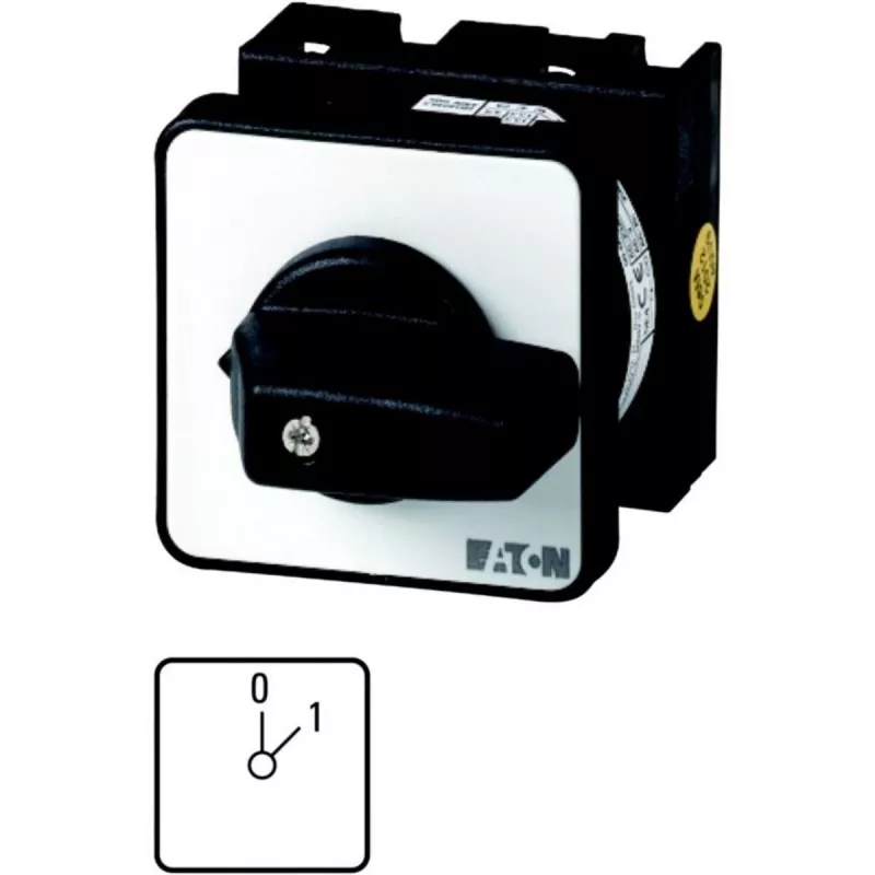 Eaton T0-1-15401/E interruptor de palanca, unipolar, negro/metálico 038854