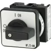 Interruptor basculante ON-OFF Eaton T0-1-102/E 2 polos, 20A, IP65 frontal, empuñadura negra con placa de leyenda blanca 088709
