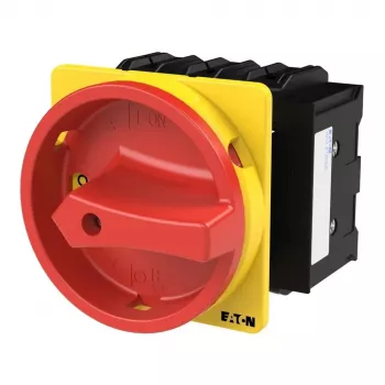 Interruptor principal Eaton P3-100/EA/SVB/HI11 3 polos 100 A, IP65, empuñadura giratoria roja/amarilla, montaje de superficie 029383