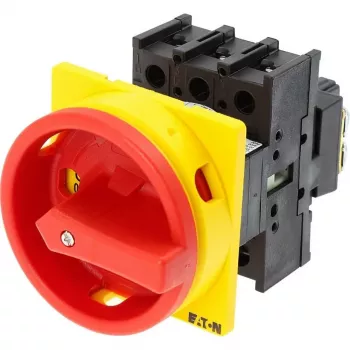 Interruptor principal giratorio Eaton P1-25/EA/SVB 3 polos, 25 A, IP65, empuñadura roja/amarilla 041097