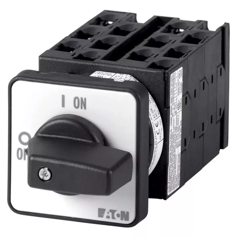 Interruptor de leva Eaton T0-6-15866/E 3 polos 20A 690V AC IP65 frontal negro/plata 055460