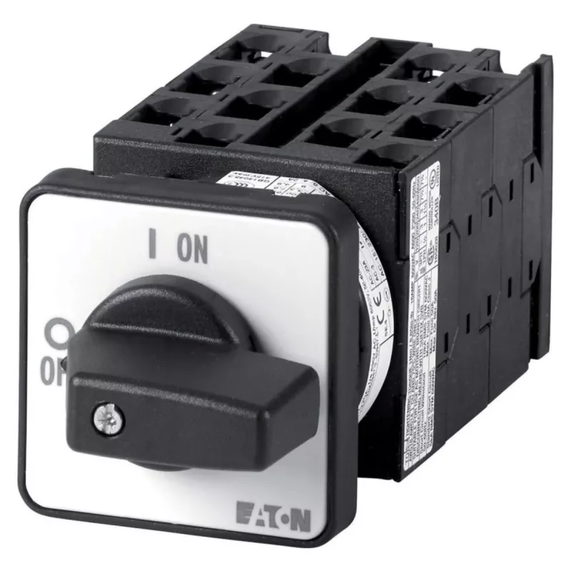 Interruptor de leva Eaton T0-6-15866/E 3 polos 20A 690V AC IP65 frontal negro/plata 055460