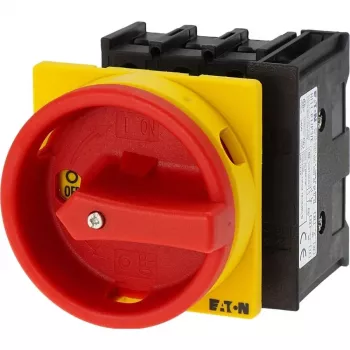 EATON P1-32/EA/SVB/HI11 interruptor principal, 3 polos, 32 A, montaje en cuadro, rojo/amarillo 072567