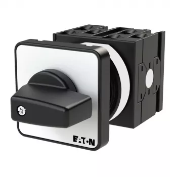 Eaton T0-3-8243/E interruptor de levas, 3 polos, 20 A, 690 V AC, empuñadura negra, placa frontal blanca 081565