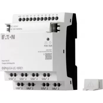 Eaton EASY-E4-UC-16RE1 relé de control easyE4, 8 DI, 4 AI, 8 salidas de relé, Ethernet, LCD, carril DIN