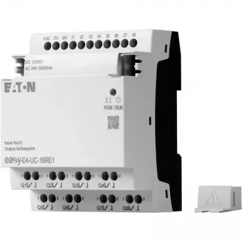 Eaton EASY-E4-UC-16RE1 relé de control easyE4, 8 DI, 4 AI, 8 salidas de relé, Ethernet, LCD, carril DIN