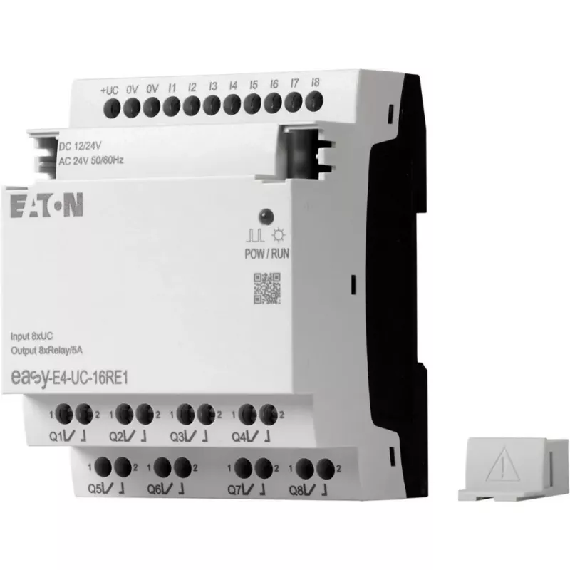 Eaton EASY-E4-UC-16RE1 relé de control easyE4, 8 DI, 4 AI, 8 salidas de relé, Ethernet, LCD, carril DIN