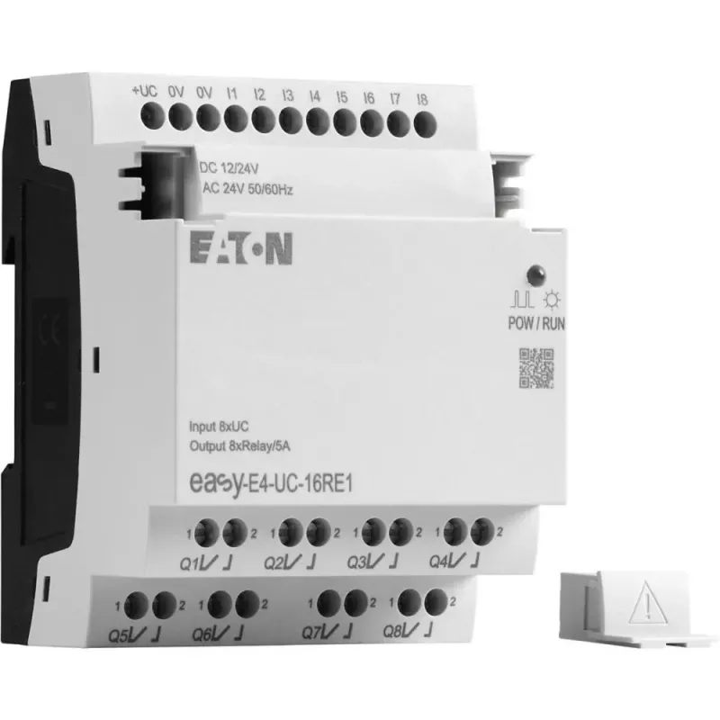 Eaton EASY-E4-UC-16RE1 relé de control easyE4, 8 DI, 4 AI, 8 salidas de relé, Ethernet, LCD, carril DIN