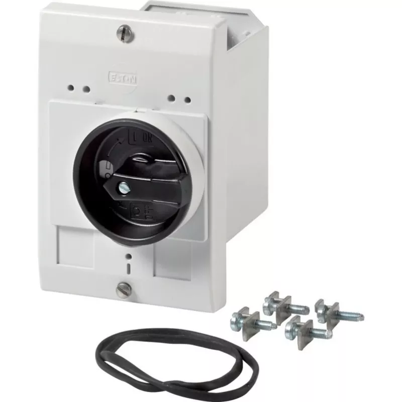 Eaton carcasa vacía con interruptor giratorio E-PKZ0-G, montaje en superficie, 129 x 85 x 80 mm, gris 072907