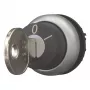 Eaton M22-WRS-MS20 accionamiento de selector accionado por llave, 2 posiciones, enclavado, llave MS20, anillo frontal de metal titanio, negro 111779