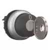 Eaton M22-WRS-MS20 accionamiento de selector accionado por llave, 2 posiciones, enclavado, llave MS20, anillo frontal de metal titanio, negro 111779