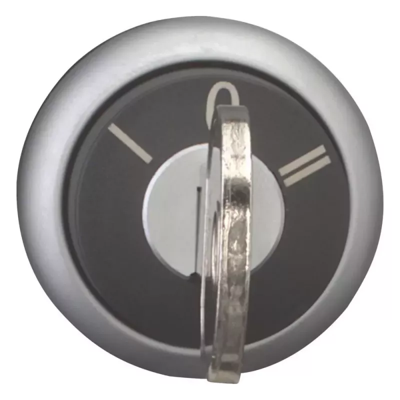 Eaton M22-WRS3-MS3 selector de llave, 3 posiciones, enclavado, 22,5 mm, negro/plata 111774