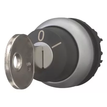 Eaton M22-WRS-MS2-A1 accionamiento de selector accionado por llave, 2 posiciones, enclavado, 22,5 mm, anillo frontal metálico, negro 111780