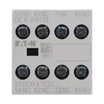 Eaton DILA-XHIT22 bloque de contactos auxiliares, 2NO+2NC, montaje frontal, bornes de tornillo, negro/blanco 101044