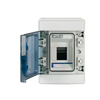 Eaton 174221 IKA-1/4-ST cuadro de distribución pequeño de superficie, 4 módulos, 1 fila, IP65, gris