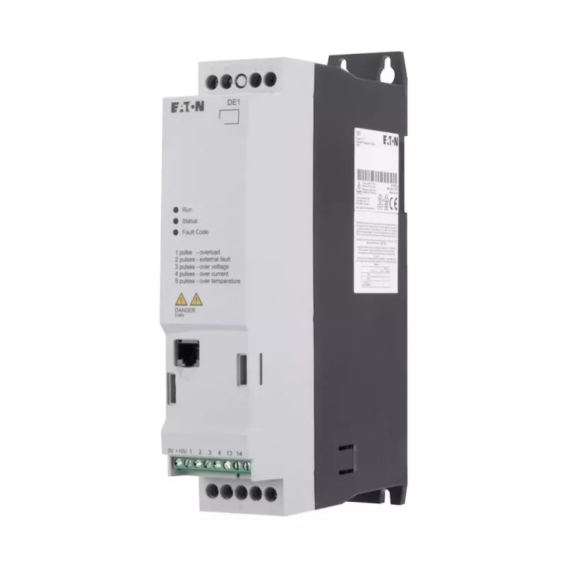 Eaton DE1-124D3FN-N20N variador de frecuencia 0,75 kW 1 fase 200-240 V, IP20, negro/blanco 174330