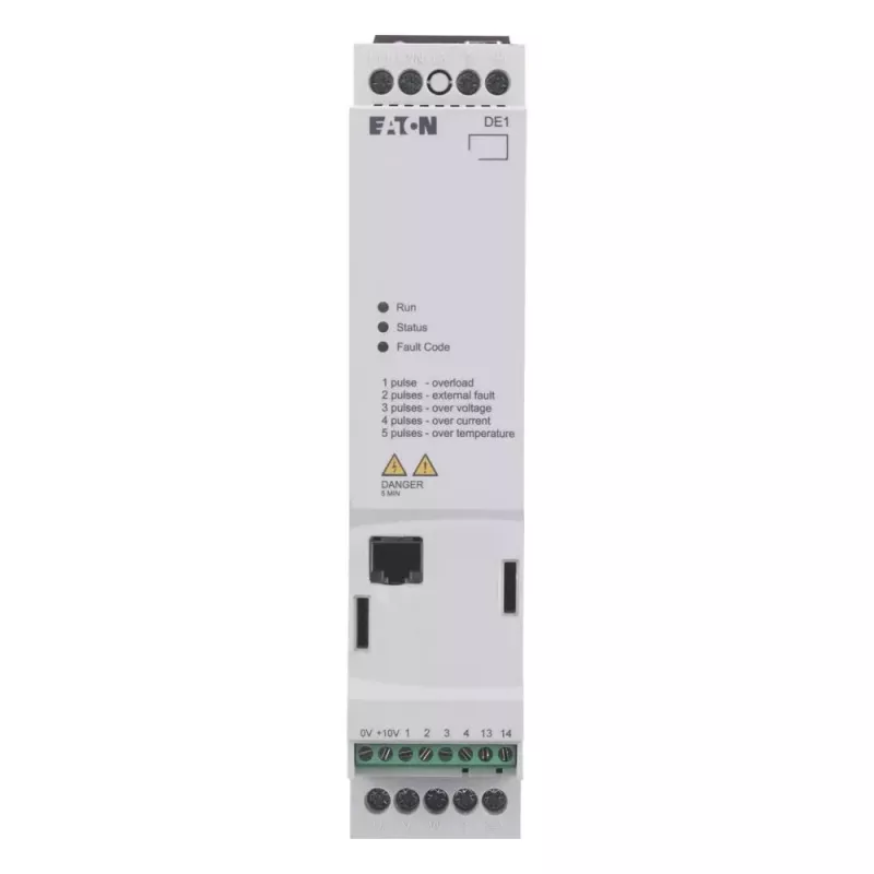 Eaton DE1-127D0FN-N20N arrancador de velocidad variable, 200-240 V, 50/60 Hz, IP20, negro/blanco 174331
