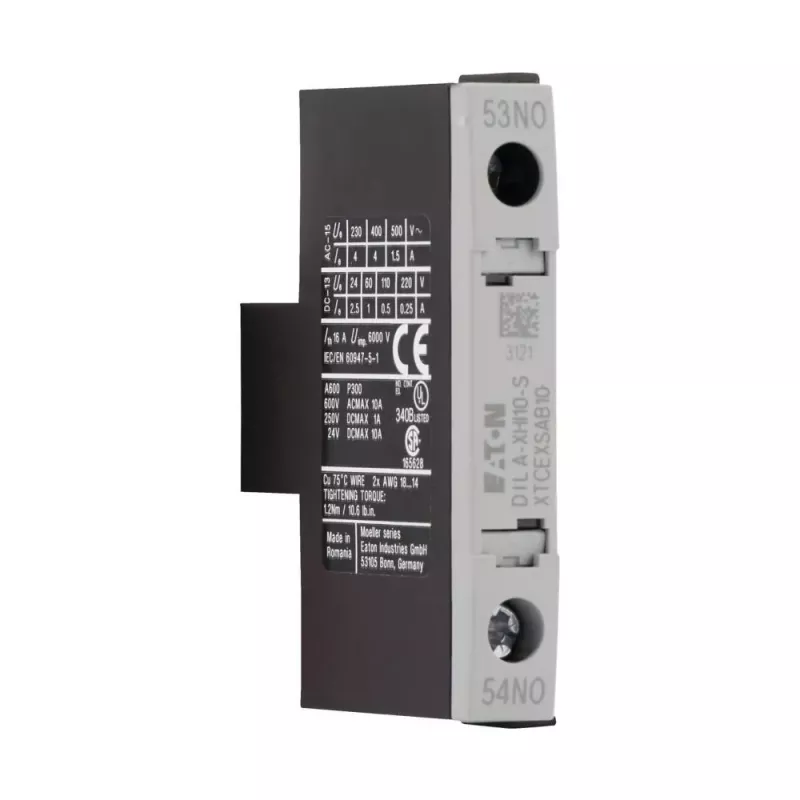 Eaton DILA-XHI10-S bloque de contactos auxiliares, 1 NA, montaje frontal, para contactores DILM7-DILM38 115948