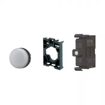 Eaton M22 piloto LED blanco unidad completa M22-L-W-LED230-BVP, 230V AC/DC, 22,5mm 132601