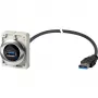 Eaton M30C-FUSB-60 conector hembra USB 3.0 tipo A empotrable con cable de 1,5 m, anillo frontal metálico Y7-187084