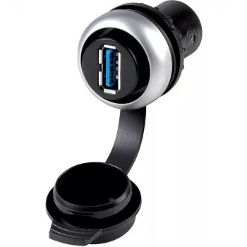 Eaton M22-USB toma USB 3.0 empotrable, conector hembra tipo A a conector hembra tipo A, IP65 frontal, 22,5mm 147539