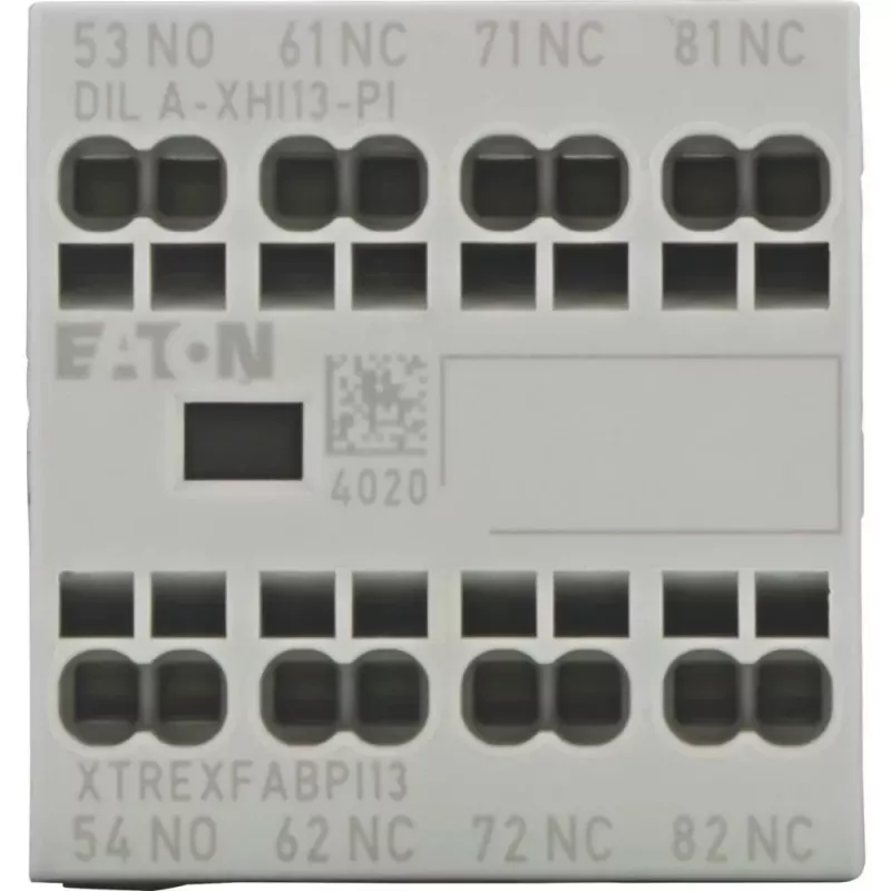 Eaton DILA-XHI13-PI bloque de contactos auxiliares, 1NO+3NC, montaje frontal, bornes de tornillo 199320