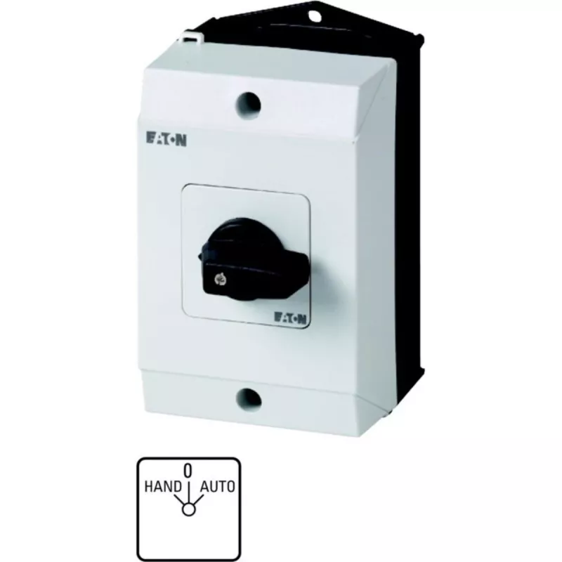 Eaton T0-1-15431/I1 Interruptor basculante unipolar, 20 A, IP65, negro/blanco 207070
