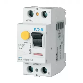 EATON PFIM-25/2/003-G/F Interruptor diferencial (RCCB) tipo F, bipolar, 25 A, 30 mA, característica G/F 187449
