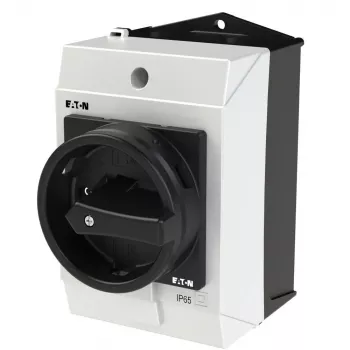 Eaton T0-2-1/I1/SVB-SW Interruptor de levas ON-OFF bipolar 20A, montaje frontal, IP65, negro 207148