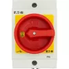 Eaton T0-4-8344/I1/SVB Interruptor de levas, tetrapolar, 20 A, 690 V, 3 posiciones, montaje frontal, empuñadura negra 207163