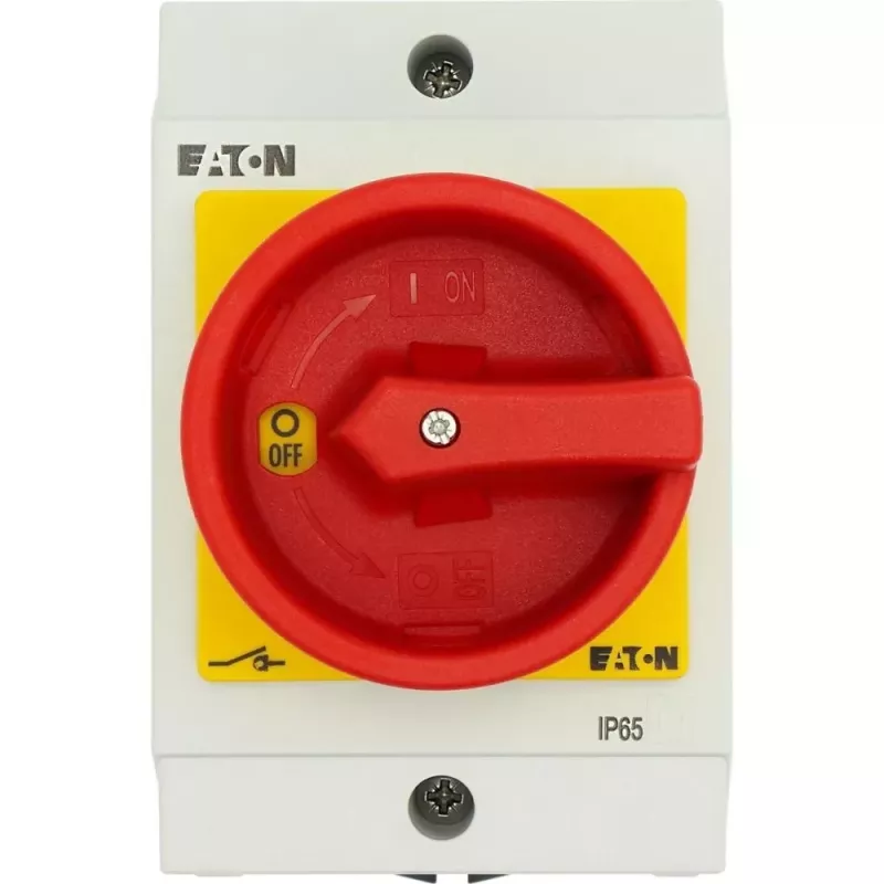 Eaton T0-4-8344/I1/SVB Interruptor de levas, tetrapolar, 20 A, 690 V, 3 posiciones, montaje frontal, empuñadura negra 207163