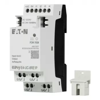 Eaton EASY-E4-UC-8RE1P Módulo de ampliación, 8 salidas de relé, 12/24 V DC, 24 V AC, carril DIN 197510