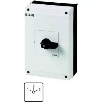 Eaton T5B-3-8401/I4 Interruptor de levas, tripolar, 20 A, 690 V AC, 3 posiciones, 90°, empuñadura negra, rotulación blanca, montaje frontal en cuadro 207227
