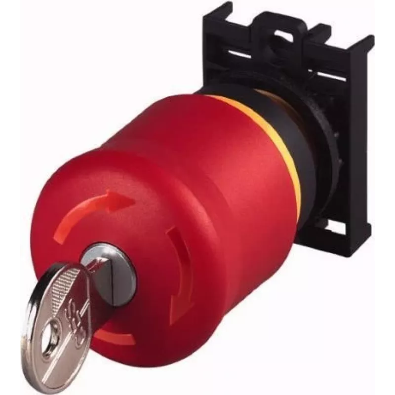 Eaton M22-PVS/K01 pulsador de parada de emergencia, desbloqueo por llave, 1 NC, montaje frontal 216514