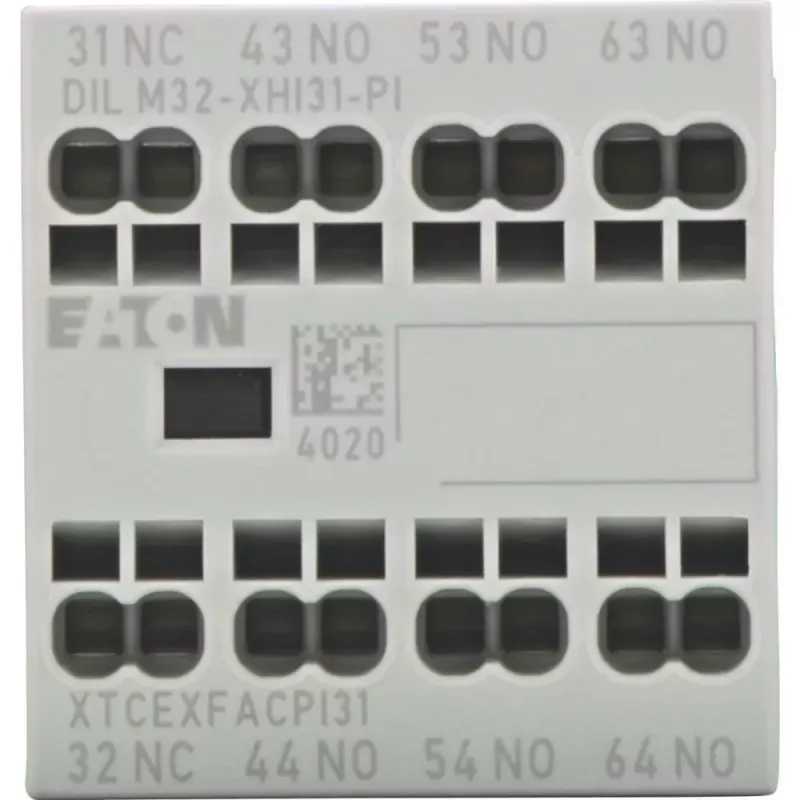 Eaton DILM32-XHI31-PI Módulo de contacto auxiliar, 3NO+1NC, 4A, bornes de tornillo, montaje frontal para contactores DILM7-DILM32 199312