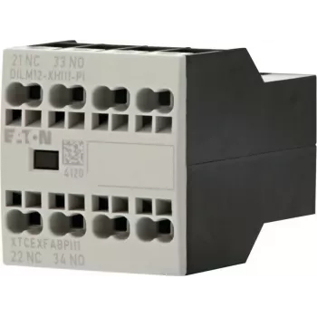 Eaton DILM12-XHI11 Bloque de contacto auxiliar, 1NO+1NC, montaje frontal, bornes de tornillo 199456