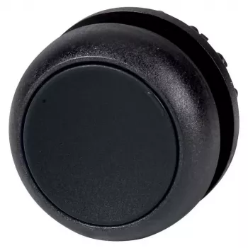 Eaton M22S-D-S Accionador de pulsador, enrasado, negro, anillo frontal de plástico, 22,5 mm 216591S