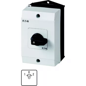 Eaton T0-3-8228/I1 Interruptor ON-OFF 3 polos 20A 690V AC, empuñadura negra/frontal blanco 207125