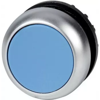 Eaton M22-DR-B Accionador de pulsador, azul, plástico cromado, contacto momentáneo, montaje 22,5 mm 216623
