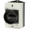 Eaton T0-1-102/I1/SVB-SW Interruptor principal 2 polos, 20 A, 690 V AC, empuñadura negra, placa frontal blanca 207144