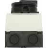 Eaton T0-1-102/I1/SVB-SW Interruptor principal 2 polos, 20 A, 690 V AC, empuñadura negra, placa frontal blanca 207144