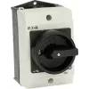 Eaton T0-1-102/I1/SVB-SW Interruptor principal 2 polos, 20 A, 690 V AC, empuñadura negra, placa frontal blanca 207144