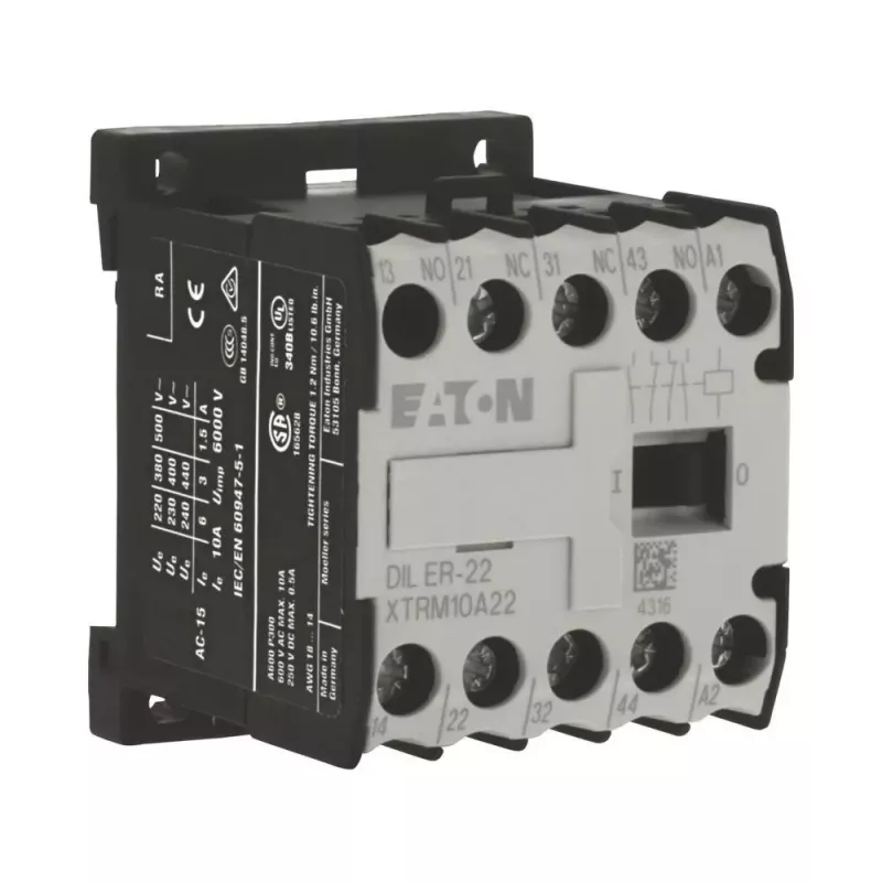Eaton DILER-22 minicontactor, 4 polos, 2NO+2NC, bobina 24 V AC 010344
