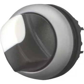 Eaton M22-WKV interruptor giratorio, 2 posiciones enclavado, negro/gris, IP66, montaje 22,5 mm 216874