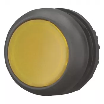 Eaton M22S-DL-Y accionamiento de pulsador, momentáneo, botón amarillo, collar negro, 22,5 mm 216930