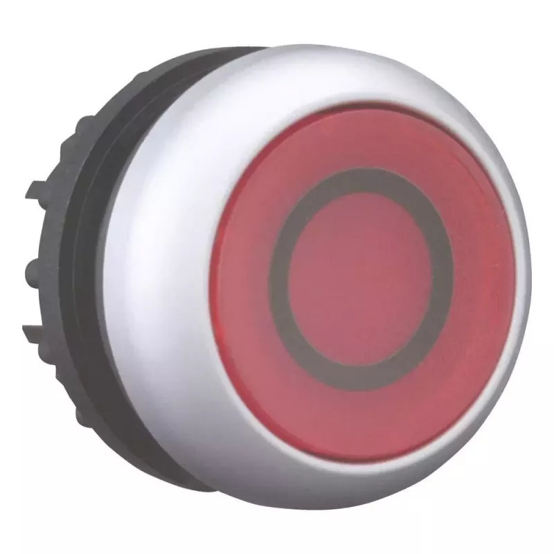 Eaton M22-DL-R-X0 interruptor pulsador, negro/metálico/rojo 216936