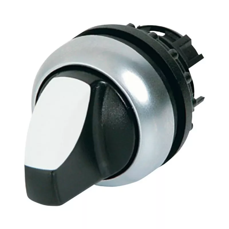 Eaton M22-WRLK3-W actuador de interruptor basculante de 3 posiciones, plástico, palanca blanca, embellecedor titanio 216843-BK