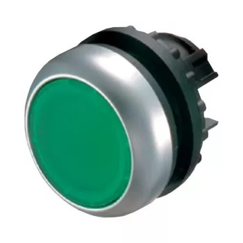 Eaton M22-DRL-G accionamiento de pulsador, momentáneo, pulsador verde, embellecedor titanio, montaje 22,5 mm 216948
