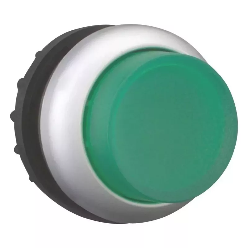 Eaton M22-DLH-G interruptor pulsador, negro/verde/metálico 216969